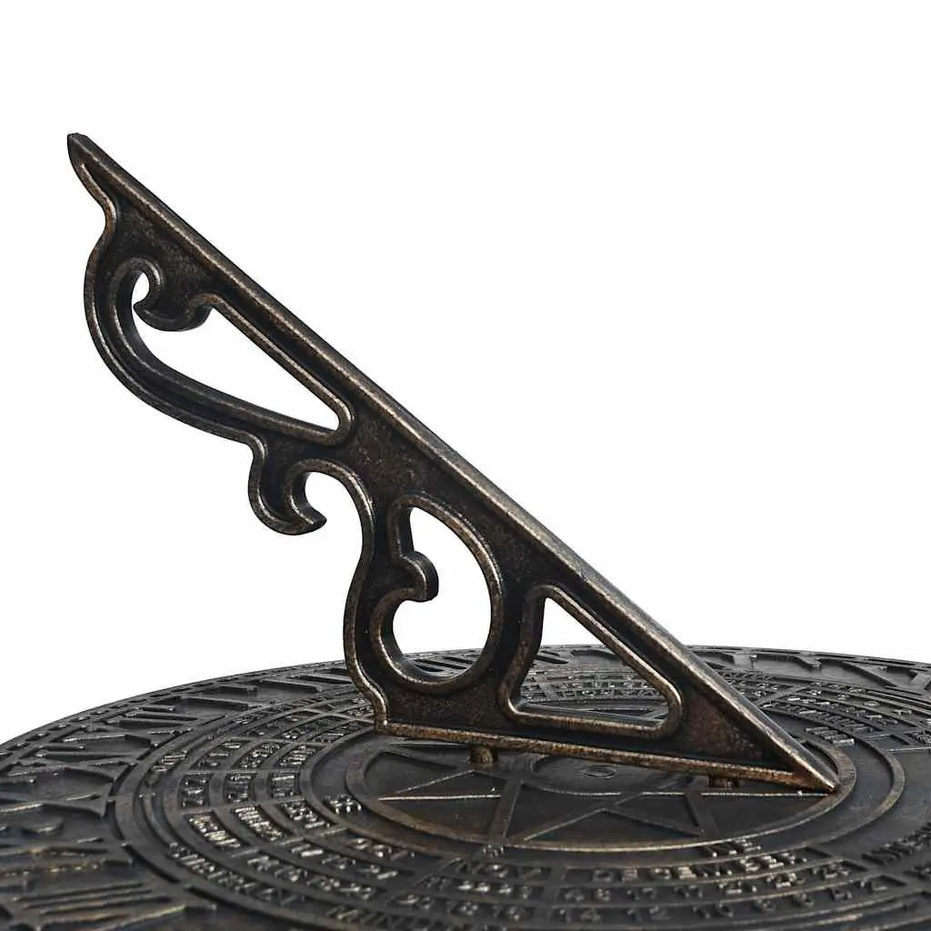 Garden Sundial Plastic 35.5 x 82 cm Gold Weather Resistant Pedestal Base