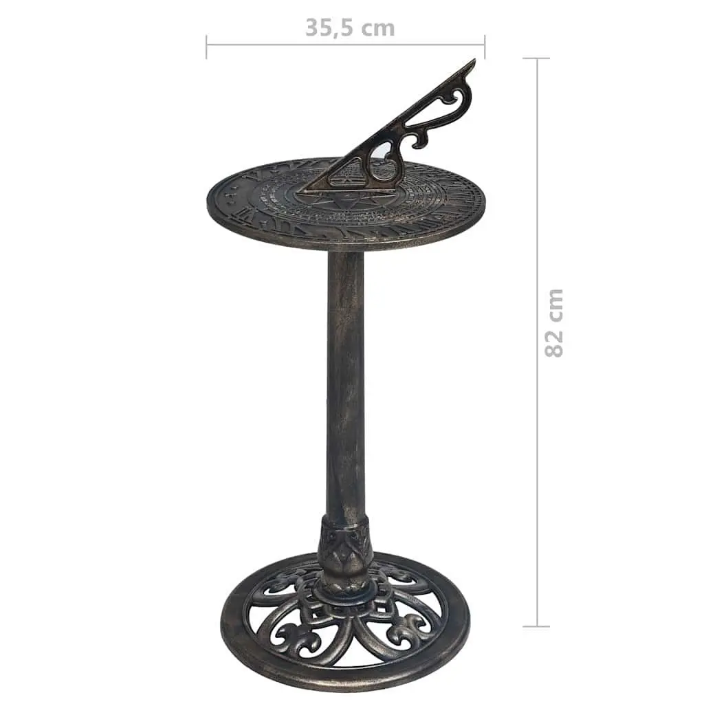 Garden Sundial Plastic 35.5 x 82 cm Gold Weather Resistant Pedestal Base