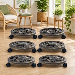 Plant Trolleys 6 Pack 30cm Rolling Casters Garden Pot Stand Caddies