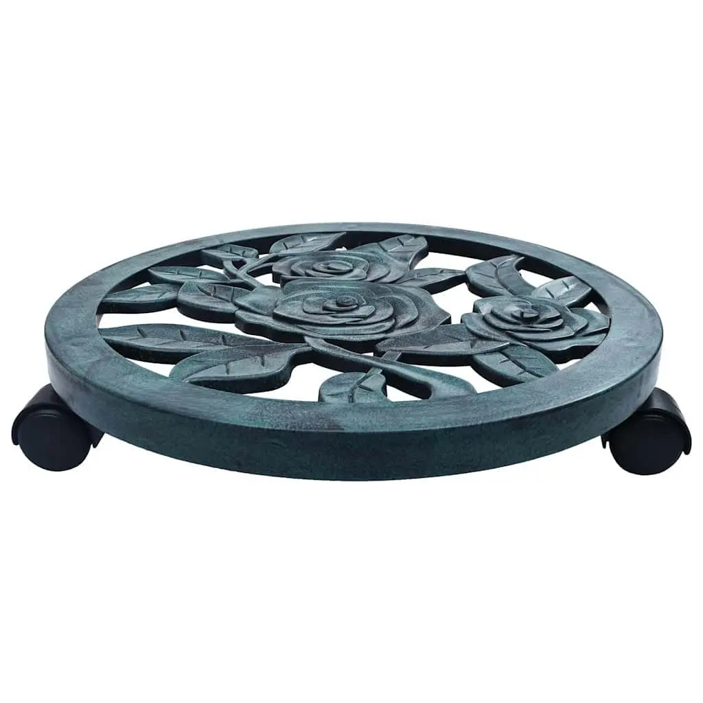 Plant Trolleys Plastic 38cm Green 6 Piece Set Rolling Caddies