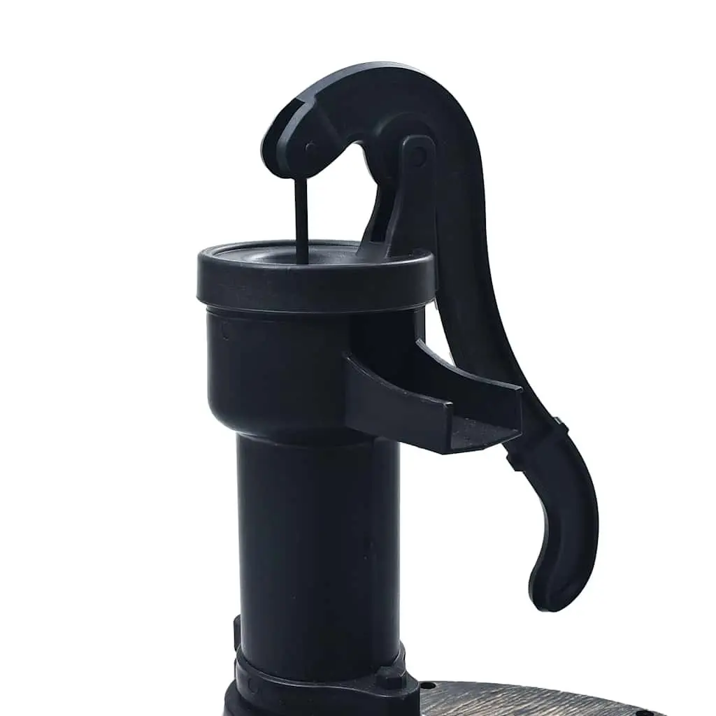 Garden Water Fountain Barrel with Pump Brown Outdoor Patio Decor
