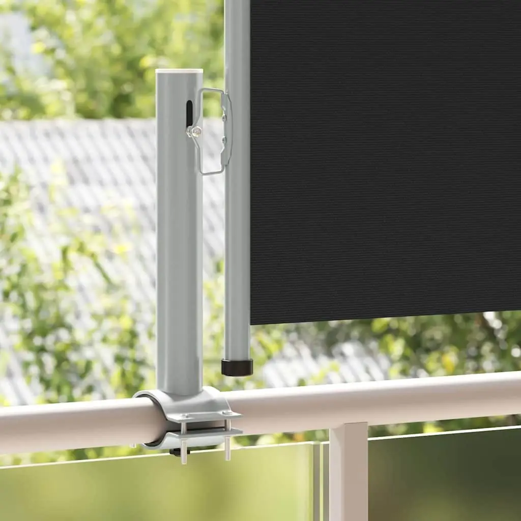Retractable Side Awning Polyester 60x300 cm Black Outdoor Shade Screen Privacy