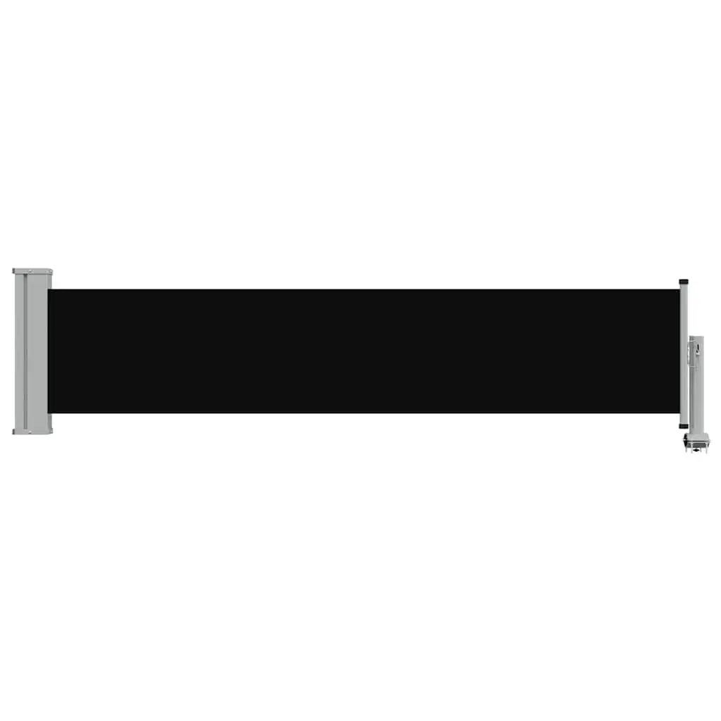 Retractable Side Awning Polyester 60x300 cm Black Outdoor Shade Screen Privacy