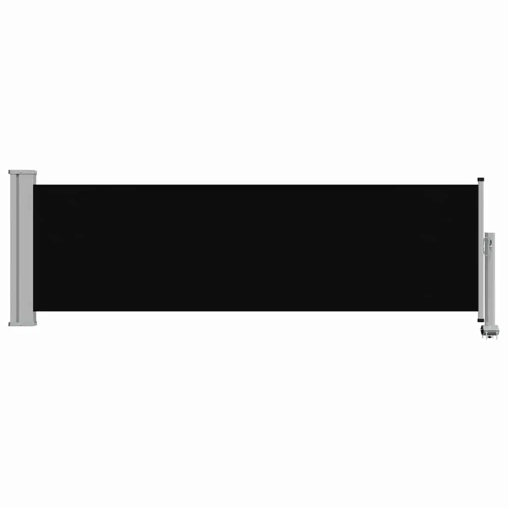 Retractable Side Awning Polyester 80x300cm Black Outdoor Privacy Screen