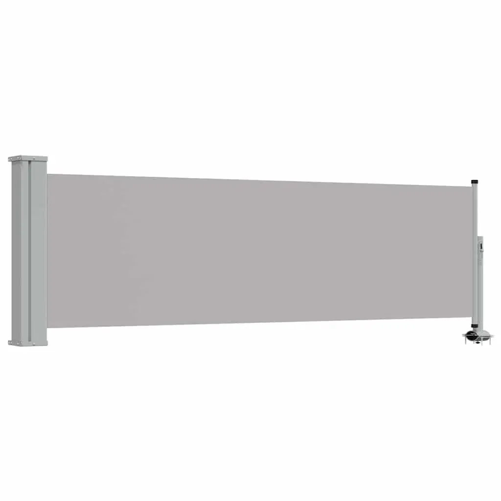 Retractable Awning Polyester 80x300cm Grey Outdoor Privacy Screen for Patios Balconies and Terraces