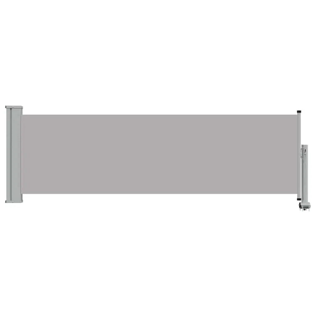 Retractable Awning Polyester 80x300cm Grey Outdoor Privacy Screen for Patios Balconies and Terraces