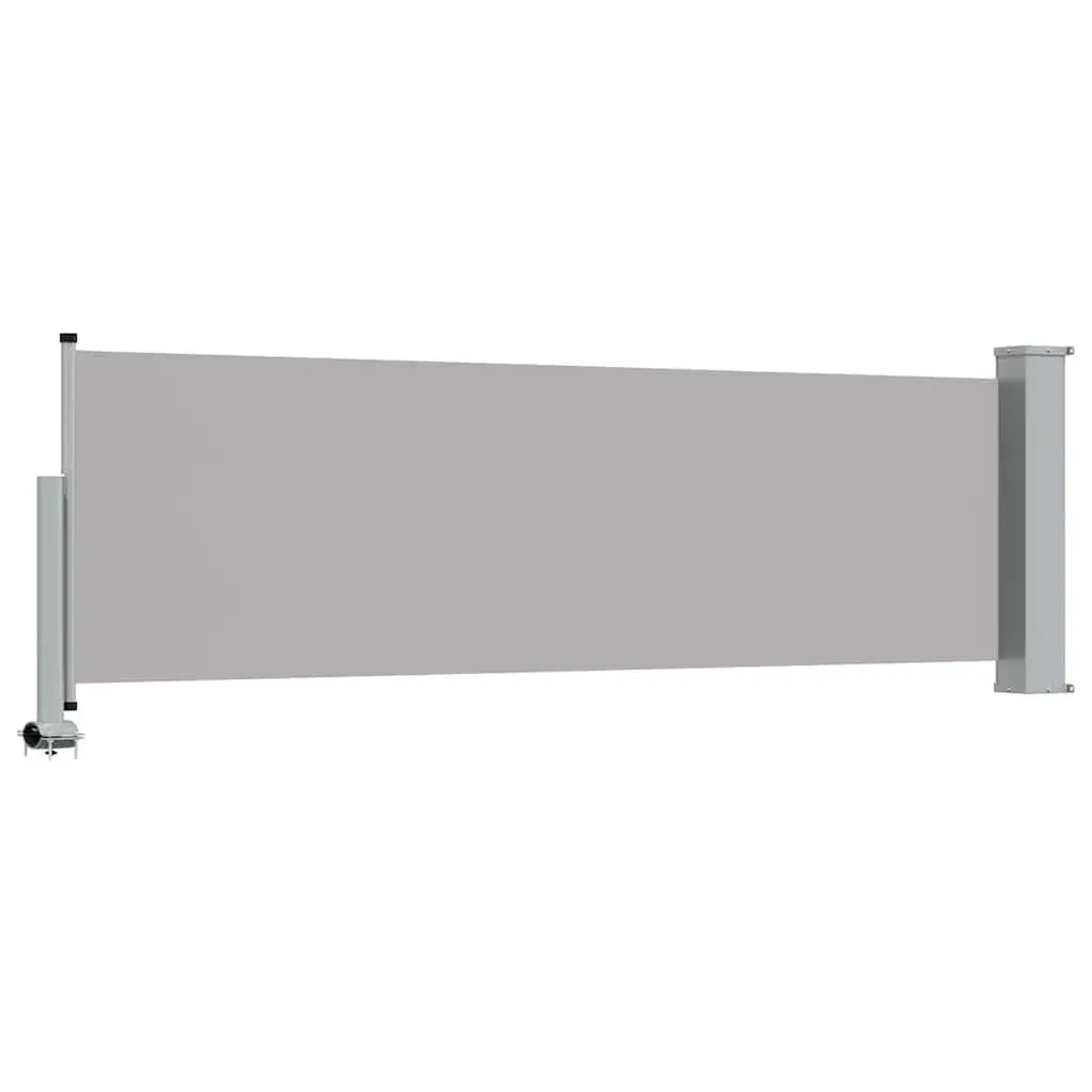Retractable Awning Polyester 80x300cm Grey Outdoor Privacy Screen for Patios Balconies and Terraces