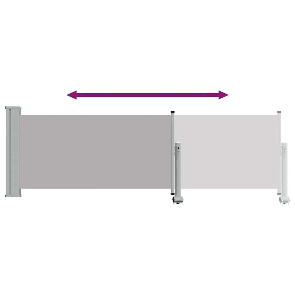 Retractable Awning Polyester 80x300cm Grey Outdoor Privacy Screen for Patios Balconies and Terraces