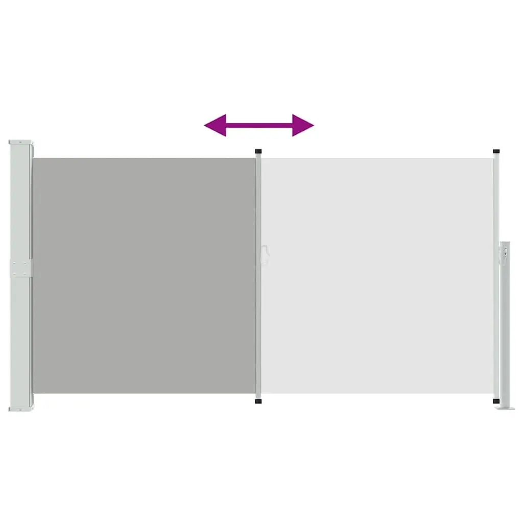 Retractable Side Awning Polyester 170x300cm Grey Outdoor Privacy Screen