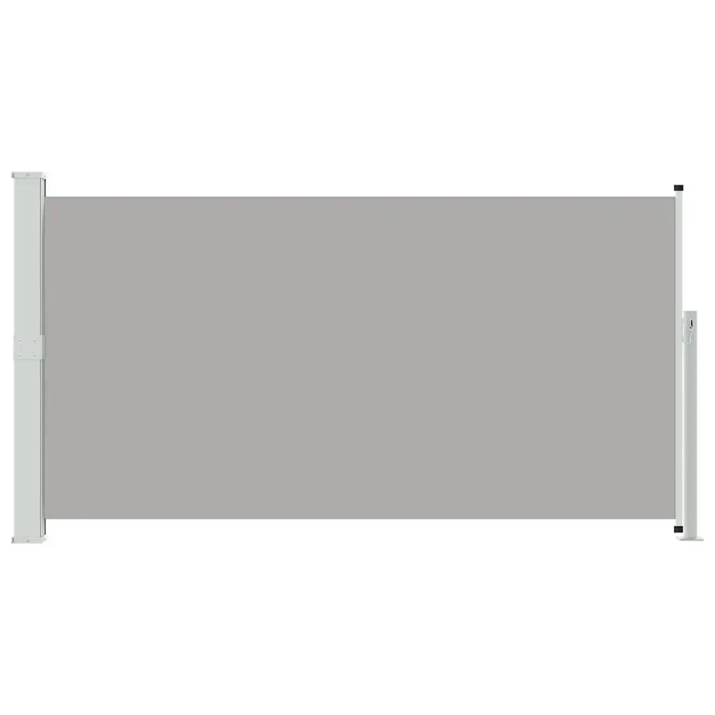 Retractable Side Awning Polyester 170x300cm Grey Outdoor Privacy Screen
