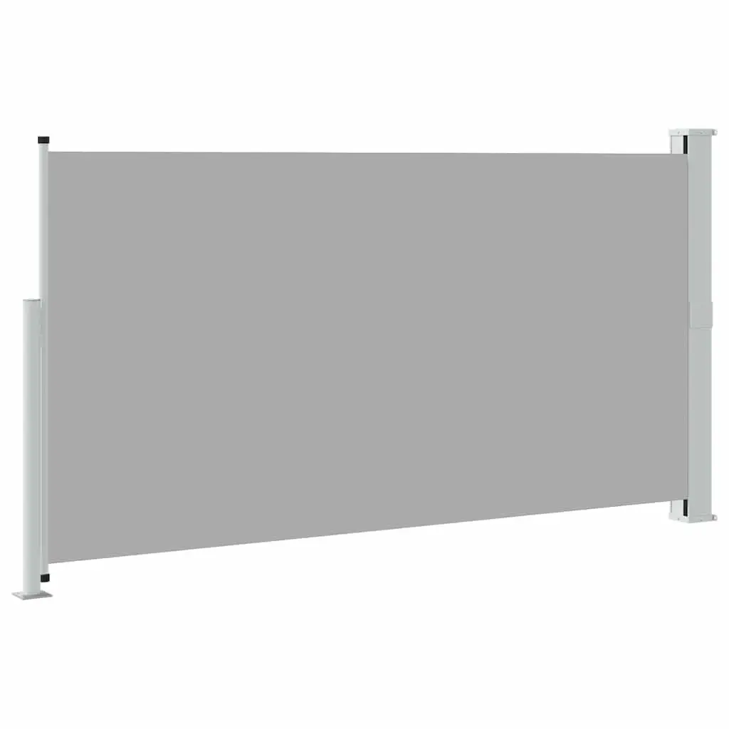 Retractable Side Awning Polyester 170x300cm Grey Outdoor Privacy Screen