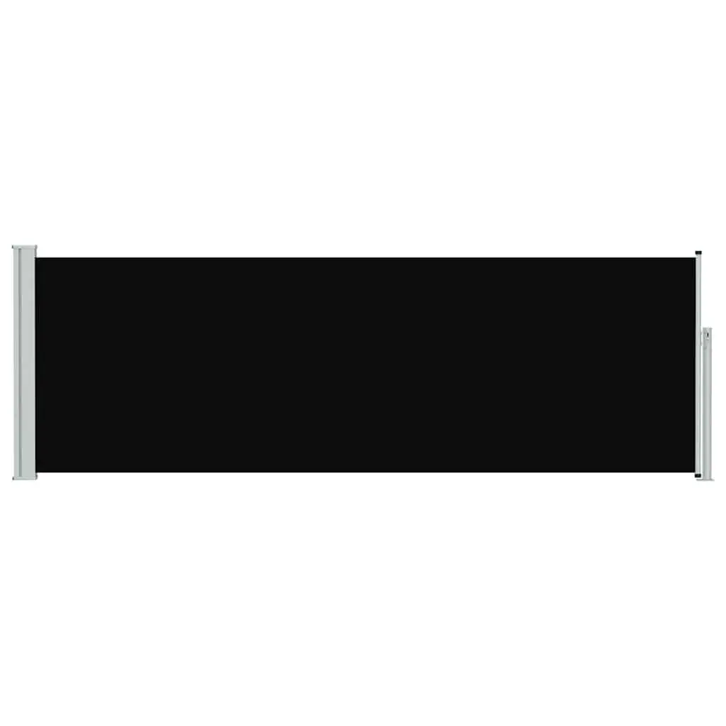 Retractable Awning Privacy Screen Black 100x300cm UV Tear Resistant Polyester for Terrace Patio Balcony Outdoor