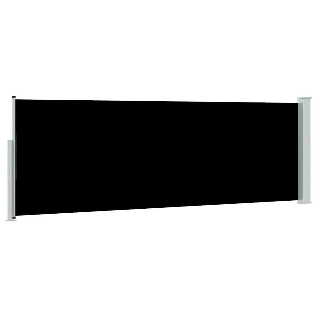 Retractable Awning Privacy Screen Black 100x300cm UV Tear Resistant Polyester for Terrace Patio Balcony Outdoor