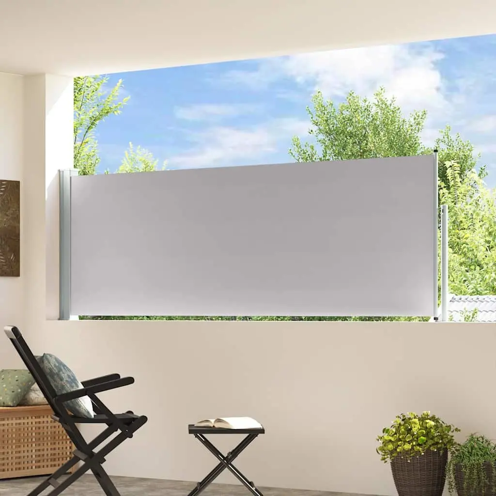 Retractable Side Awning UV Tear Resistant Polyester 100x300 cm Grey