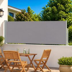 Practical Grey Retractable Awning 100x500 cm for Home