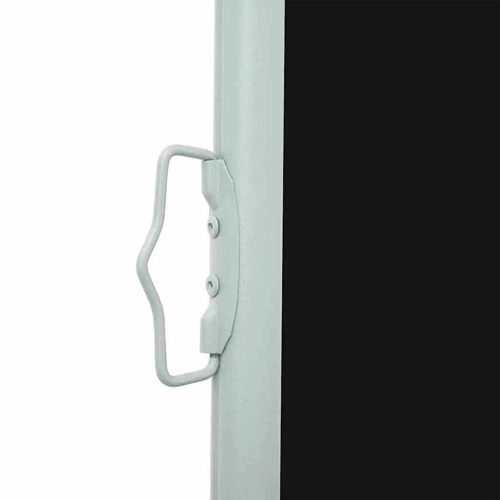 Retractable Awning Black Polyester 117x514cm Outdoor Privacy Screen for Patio and Balcony