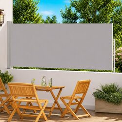 Functional Grey Retractable Awning for Your Patio 120x500cm
