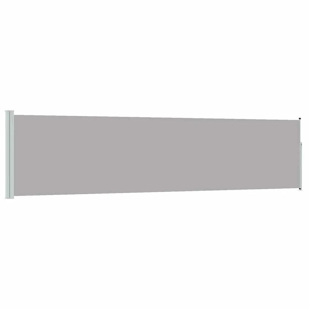 Retractable Awning 117x514cm Polyester Grey Privacy Screen for Outdoor Patio Balcony Sunshade