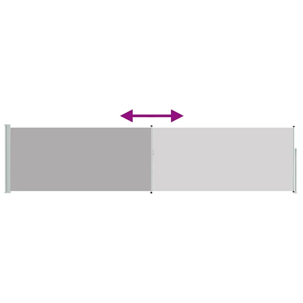 Retractable Awning 117x514cm Polyester Grey Privacy Screen for Outdoor Patio Balcony Sunshade