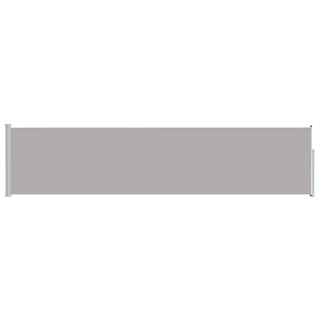 Retractable Awning 117x514cm Polyester Grey Privacy Screen for Outdoor Patio Balcony Sunshade