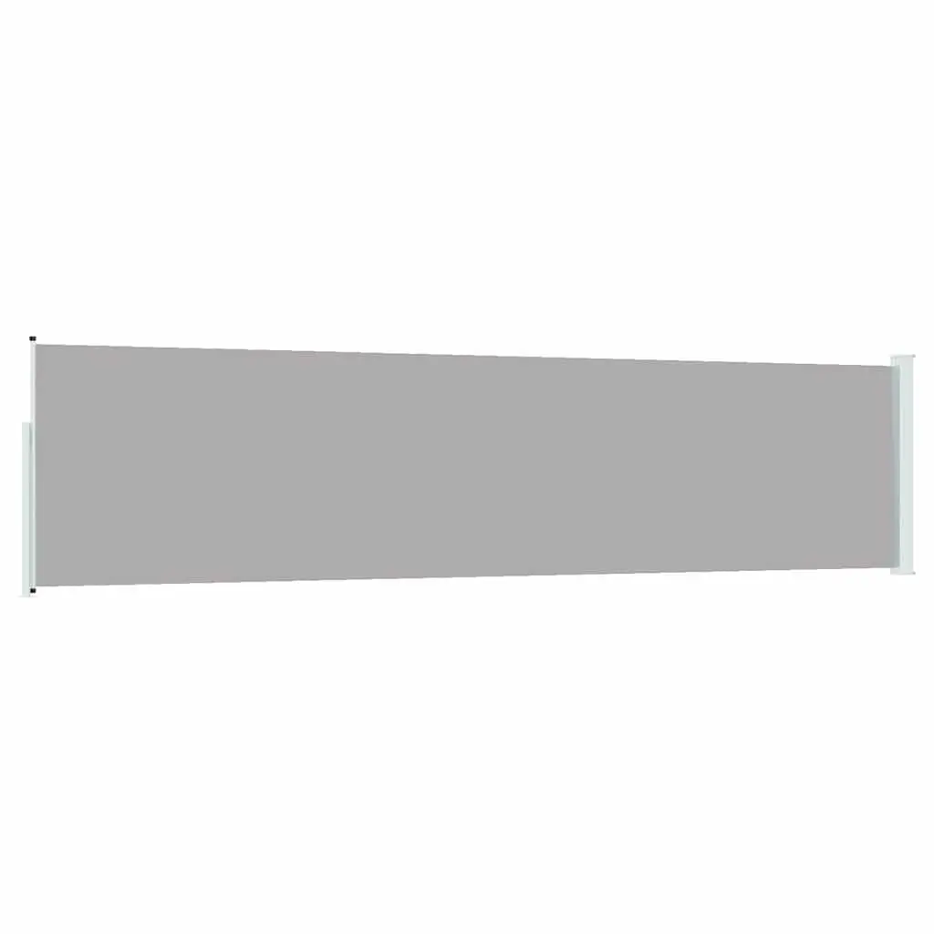 Retractable Awning 117x514cm Polyester Grey Privacy Screen for Outdoor Patio Balcony Sunshade