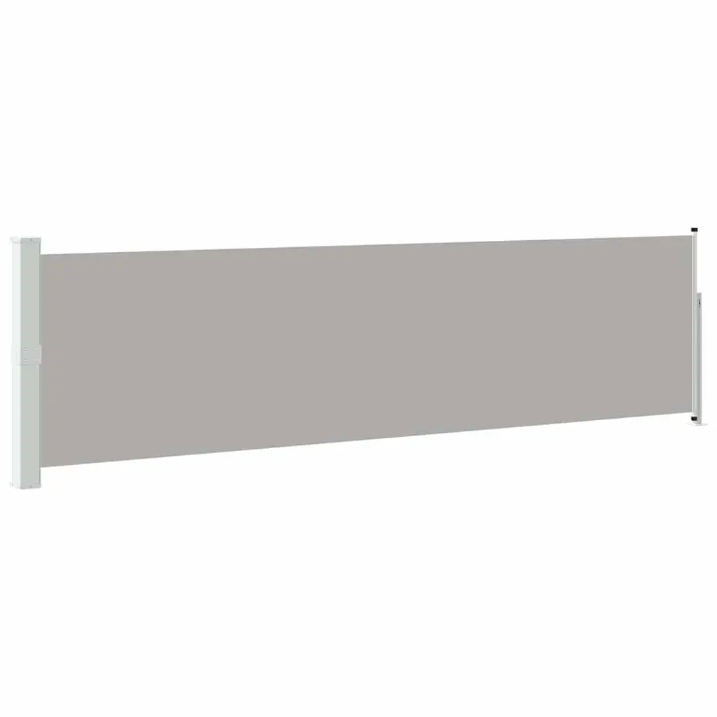 Retractable Side Awning Privacy Shade 140x500cm Grey Polyester Steel