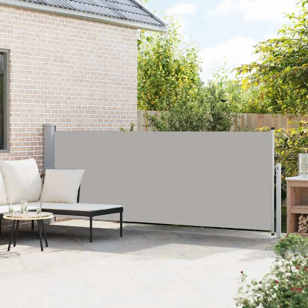 Retractable Side Awning Privacy Shade 140x500cm Grey Polyester Steel