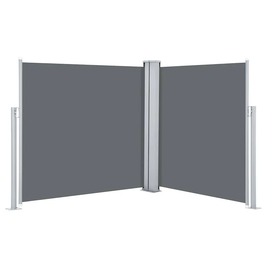 Retractable Side Awning PU Coated Polyester 100x600 cm Anthracite Garden Patio Privacy Screen Shade