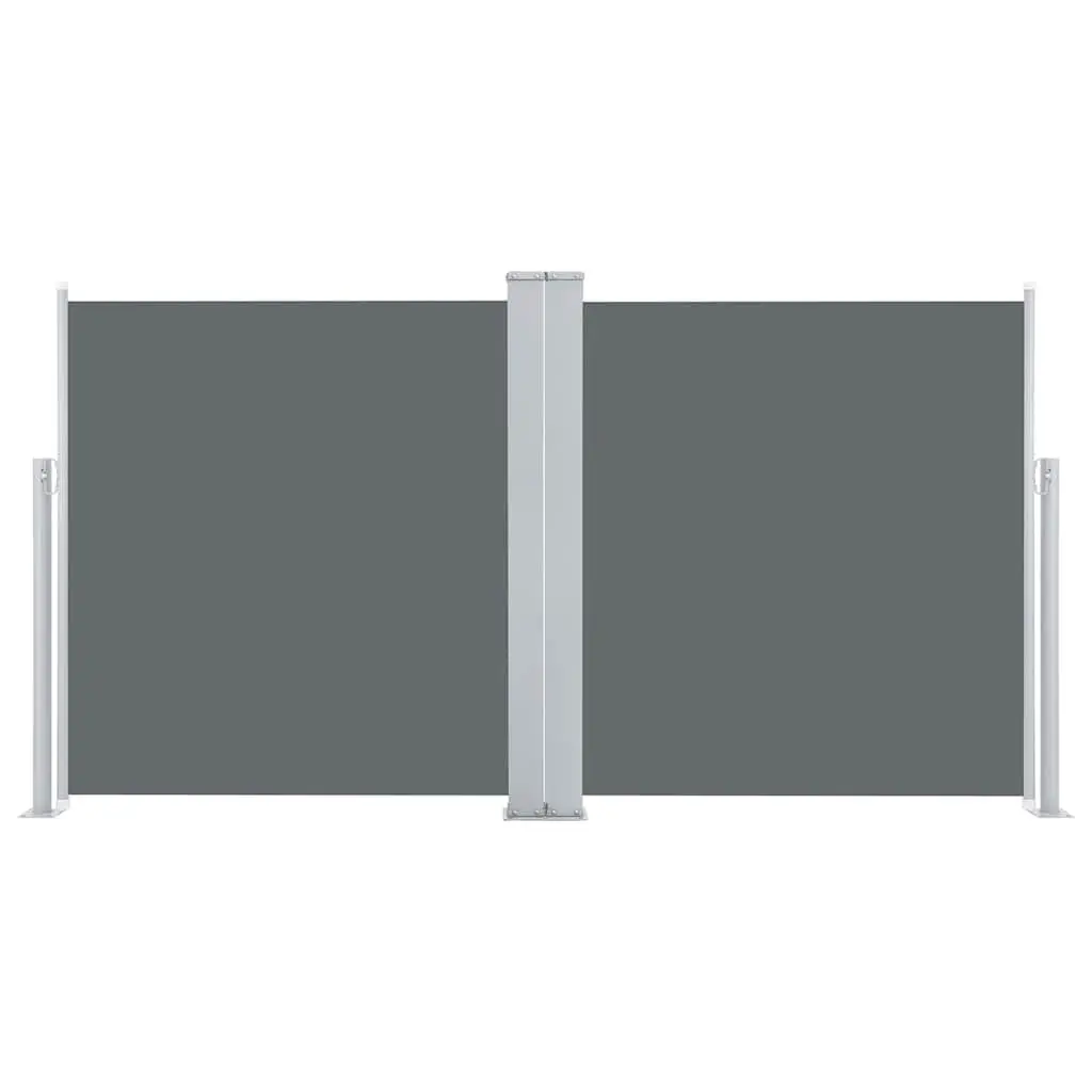 Retractable Side Awning PU Coated Polyester 100x600 cm Anthracite Garden Patio Privacy Screen Shade
