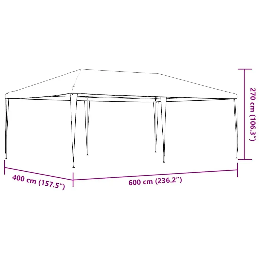 Outdoor Canopy Steel Frame 4x6m Anthracite Party Tent Water Resistant UV Protection Garden Shelter Portable Easy Assembly