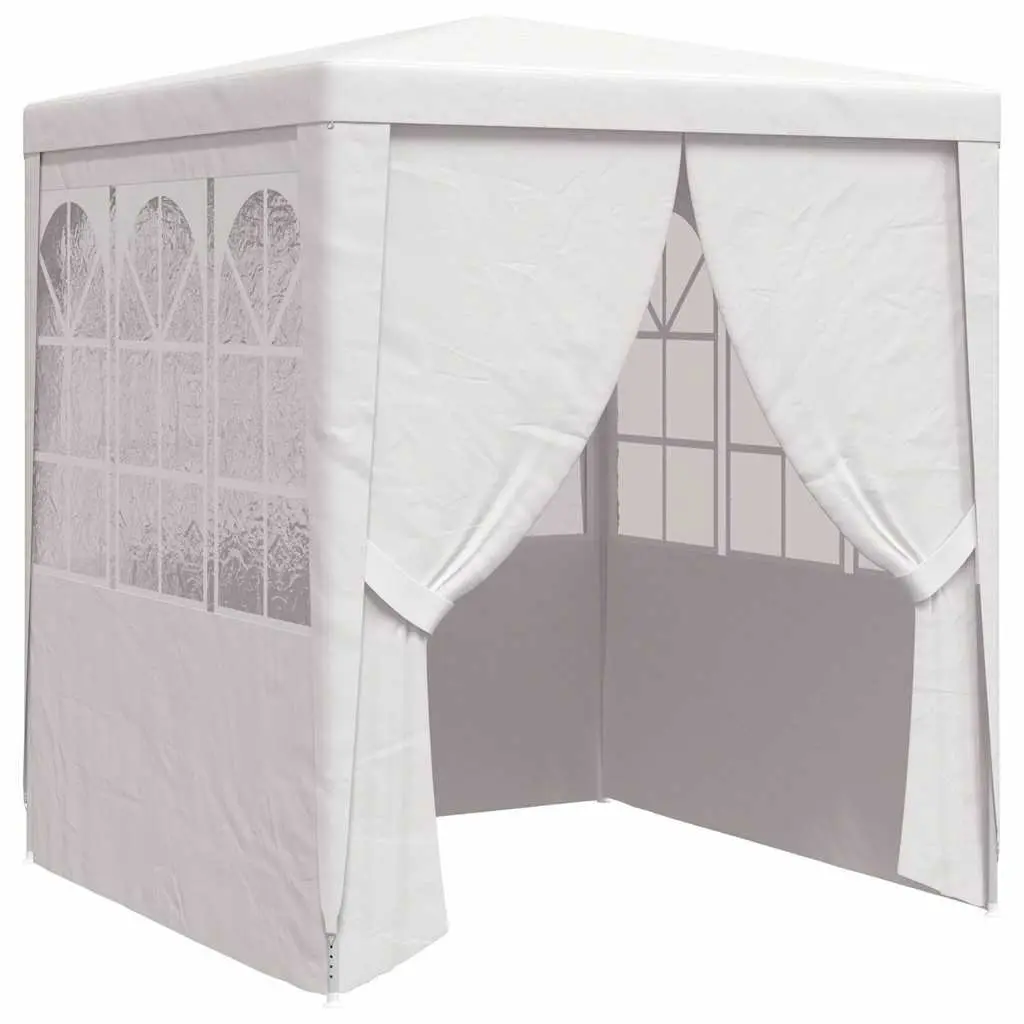 Party Tent Polyethylene 2x2m White Outdoor Canopy Gazebo with Side Walls Door Windows