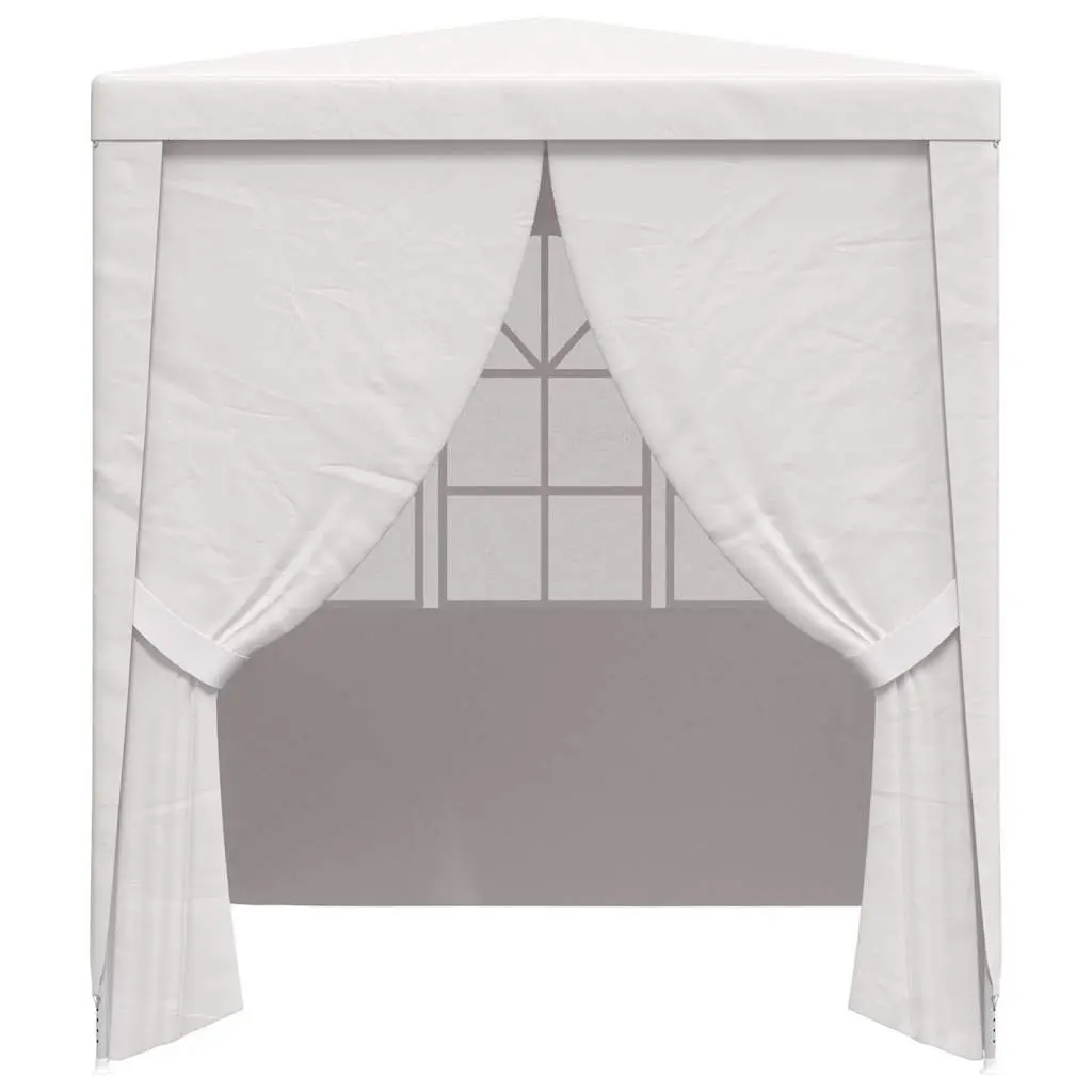 Party Tent Polyethylene 2x2m White Outdoor Canopy Gazebo with Side Walls Door Windows