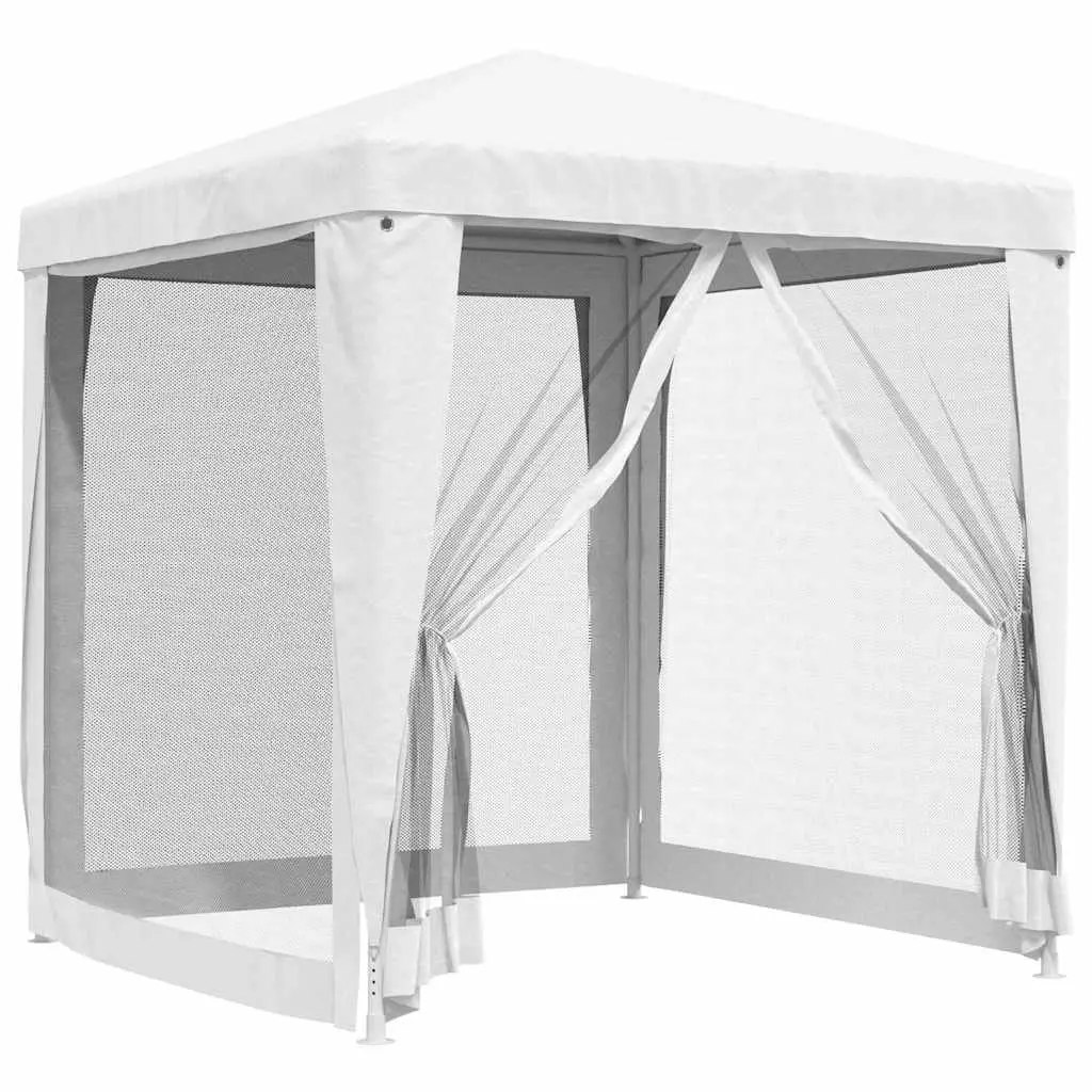Party Tent Iron Frame 2x2m White Mesh Sidewalls