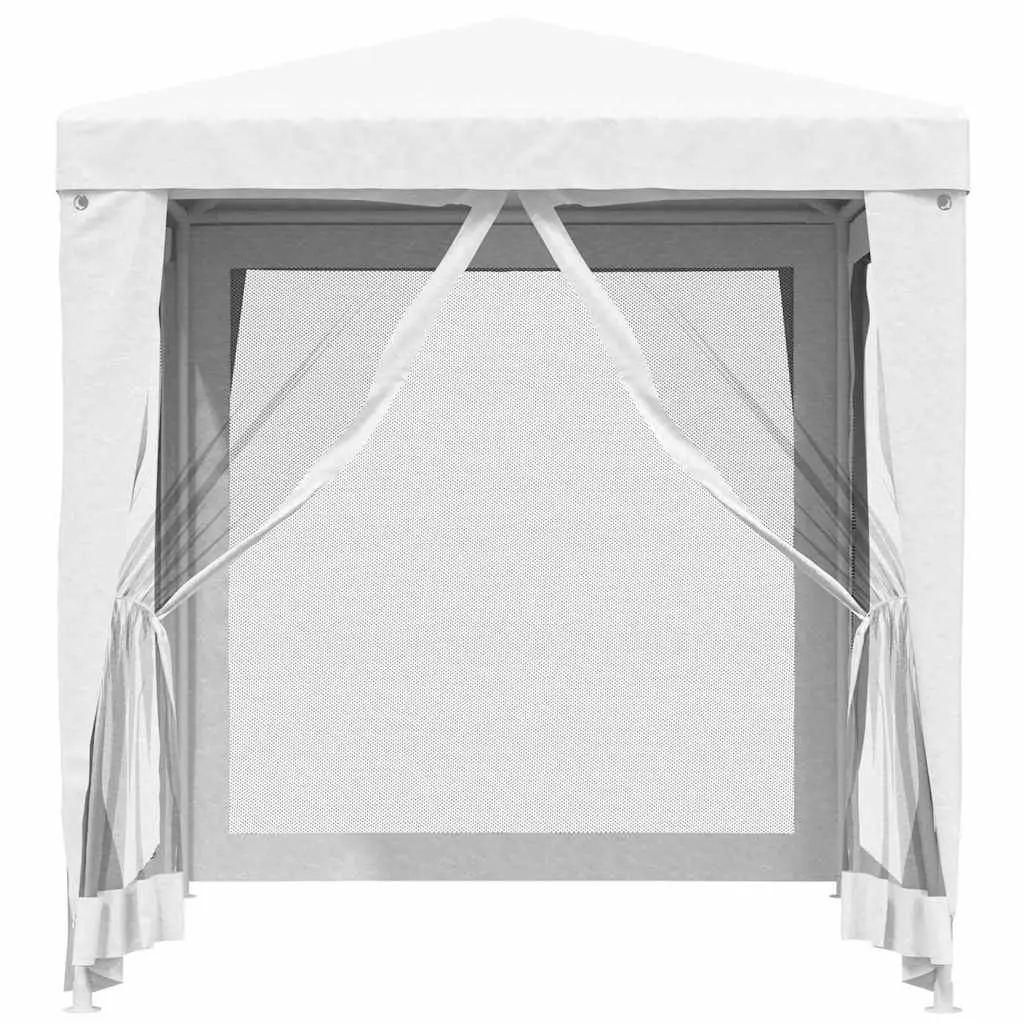 Party Tent Iron Frame 2x2m White Mesh Sidewalls