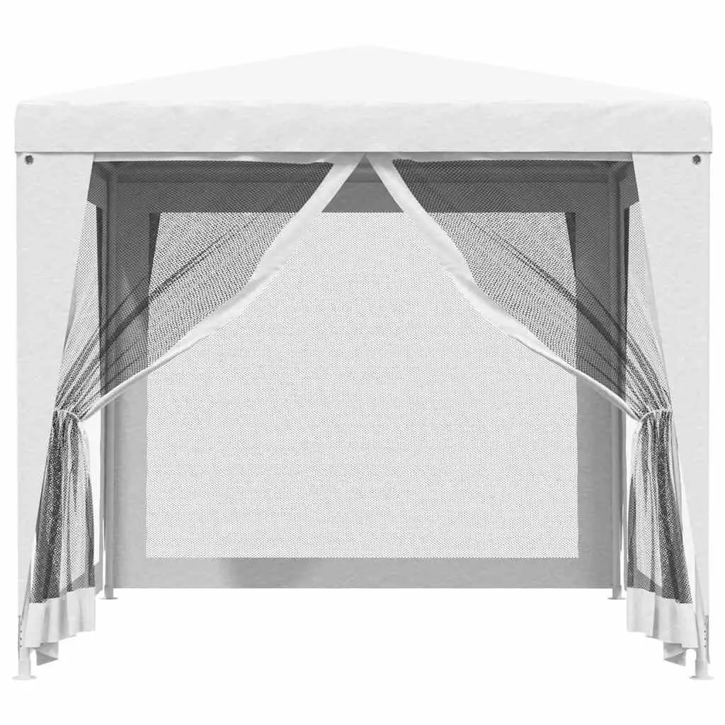 Party Tent Iron 2.5x2.5m Outdoor Gazebo White with Mesh Sidewalls