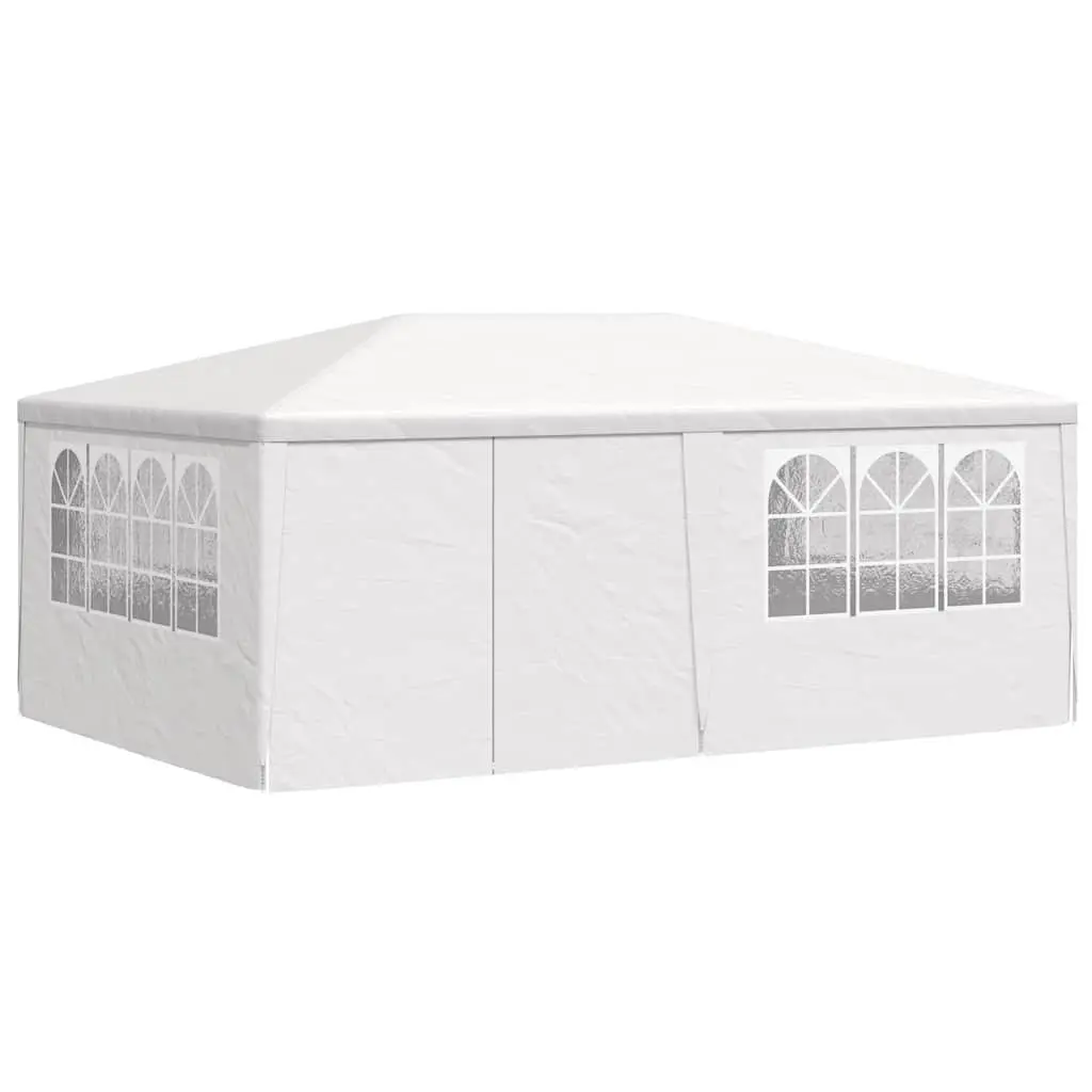 Party Tent Polyethylene 4x6m White Outdoor Gazebo with Side Walls Panels