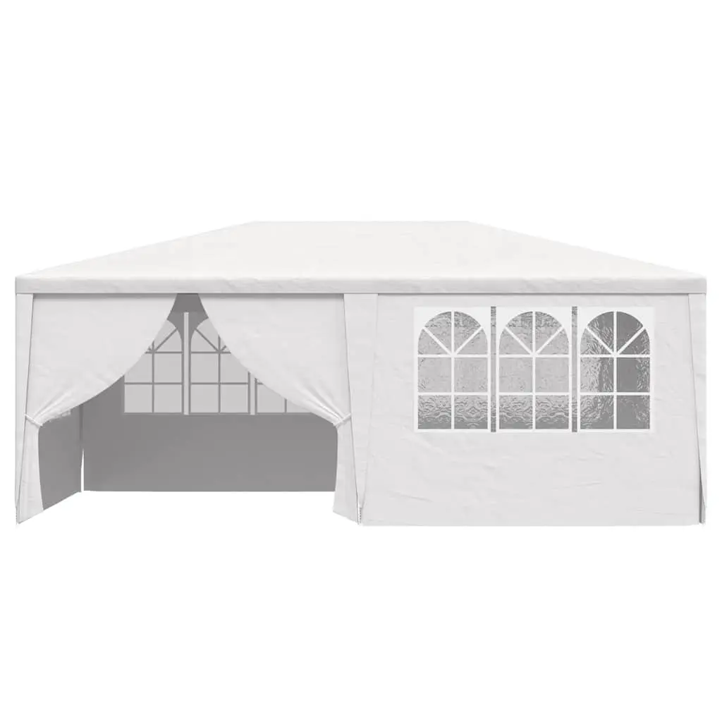 Party Tent Polyethylene 4x6m White Outdoor Gazebo with Side Walls Panels