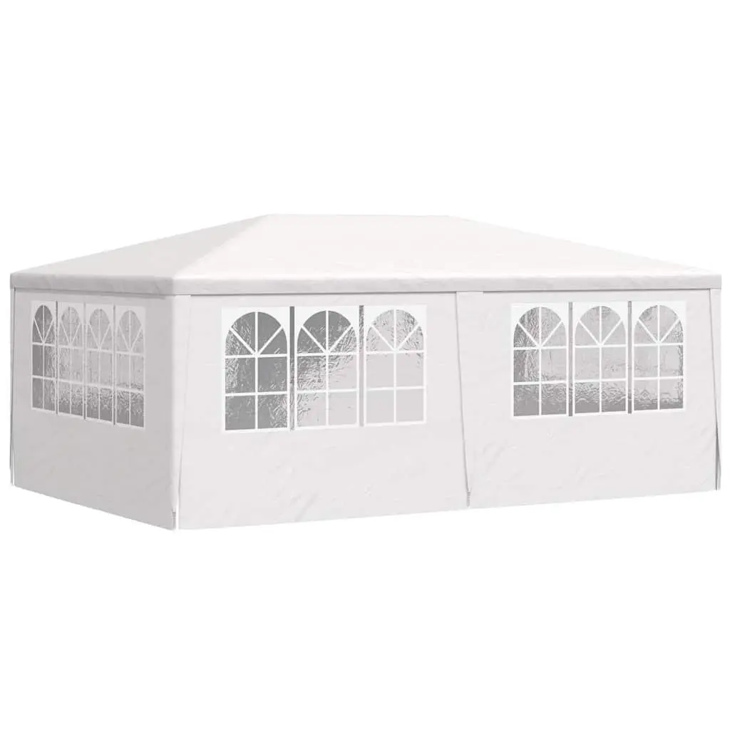 Party Tent Polyethylene 4x6m White Outdoor Gazebo with Side Walls Panels