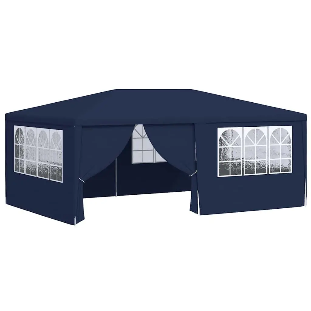 Party Tent Polyethylene 4x6m Blue with Side Walls and Panels