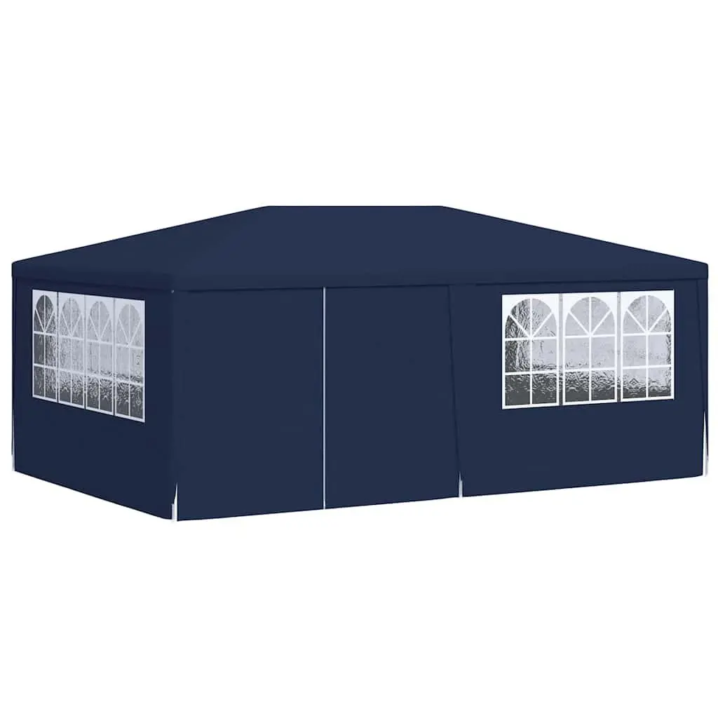 Party Tent Polyethylene 4x6m Blue with Side Walls and Panels