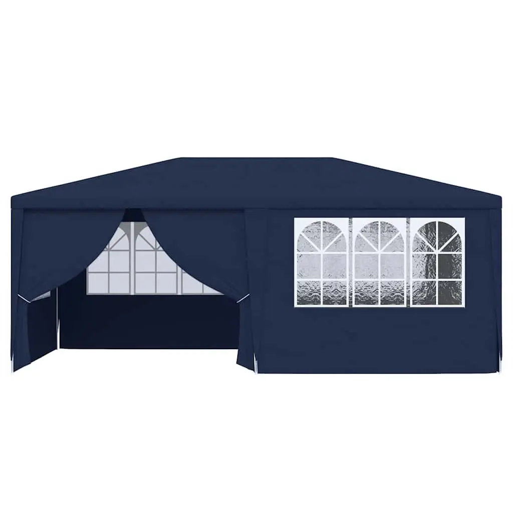 Party Tent Polyethylene 4x6m Blue with Side Walls and Panels