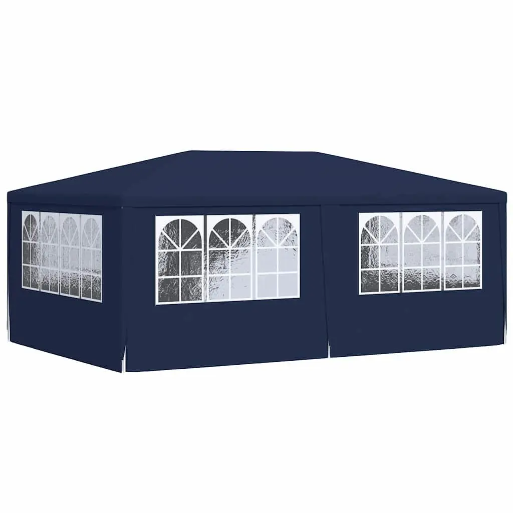 Party Tent Polyethylene 4x6m Blue with Side Walls and Panels