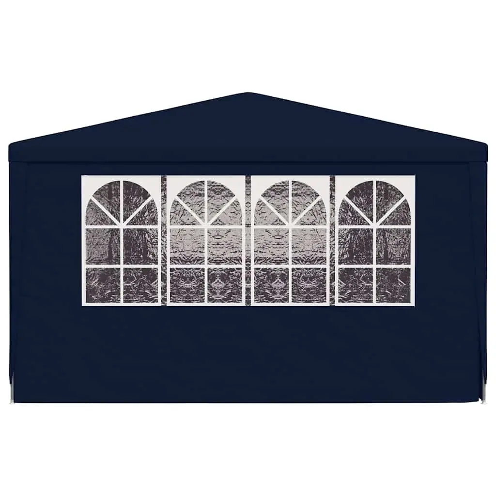 Party Tent Polyethylene 4x9m Blue with Side Walls Door Windows