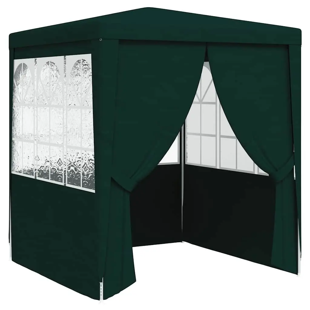 Party Tent 2x2m Green Outdoor Canopy Gazebo with Side Walls Door Windows