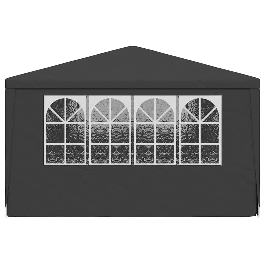 Party Tent Polyethylene 4x6 m Anthracite with Side Walls Windows Door