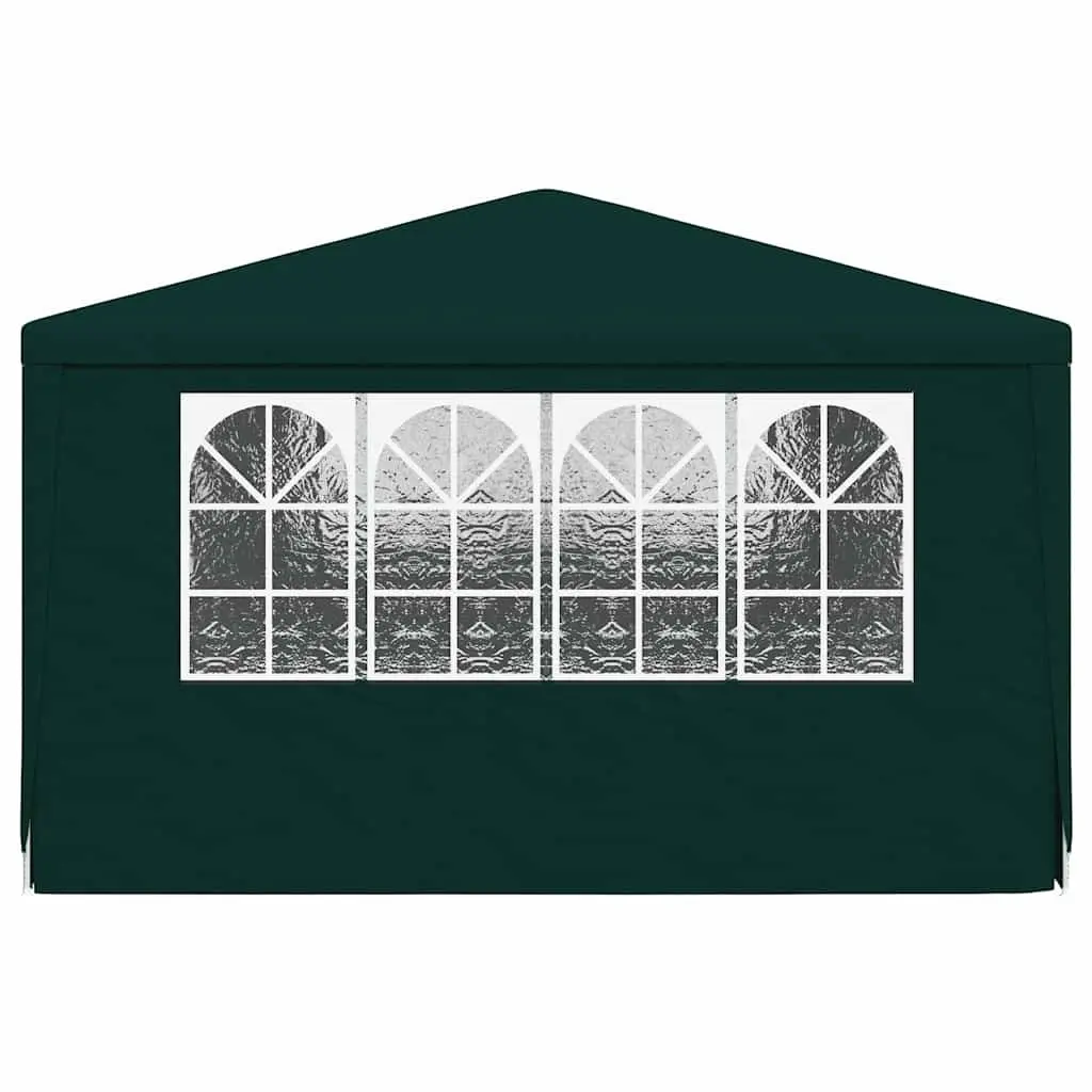 Party Tent Polyethylene 4x6m Green Outdoor Canopy Gazebo with Side Walls Windows Door Panels