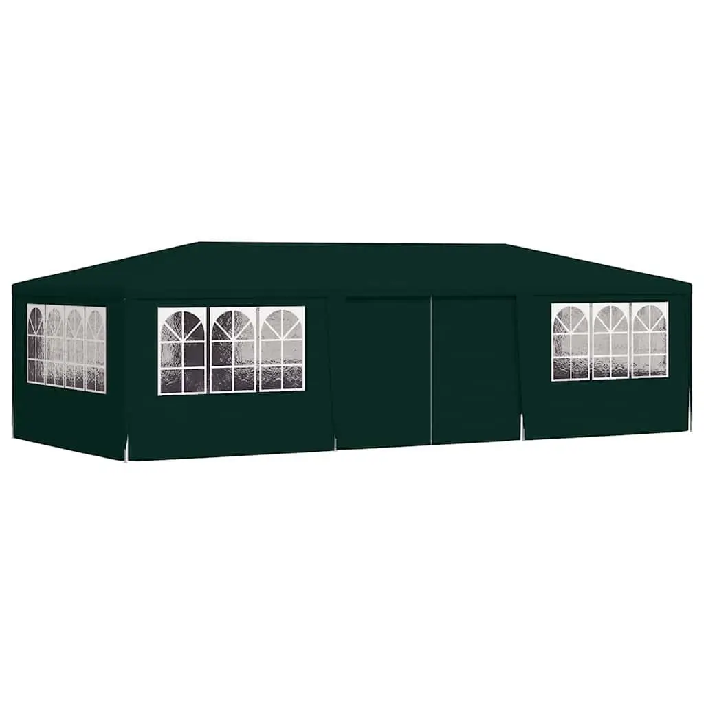 Outdoor Canopy Green Polyethylene Party Tent 4x9m with Side Walls and Door Panel for Garden Events
