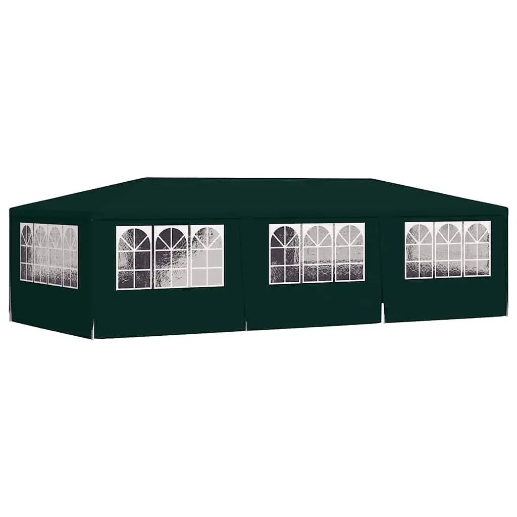 Outdoor Canopy Green Polyethylene Party Tent 4x9m with Side Walls and Door Panel for Garden Events