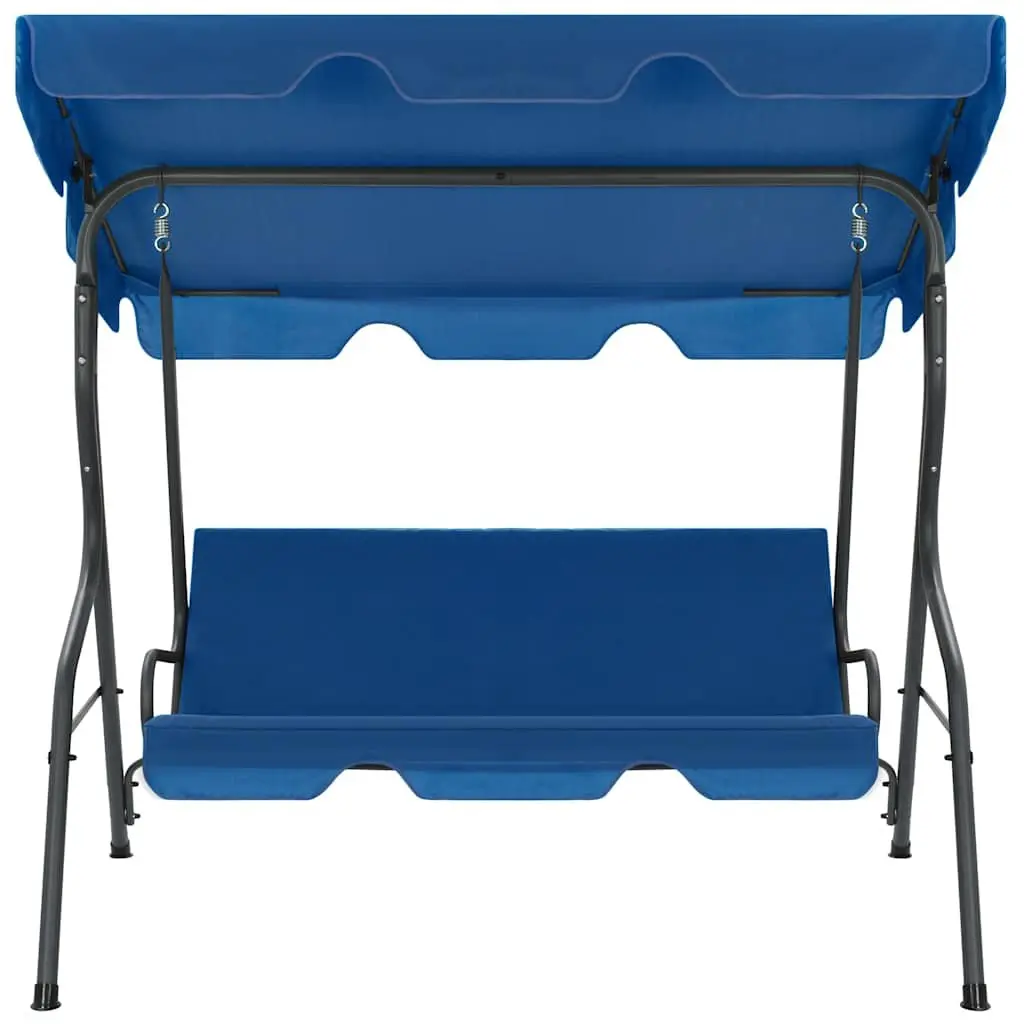 Garden Swing Bench Powder-coated Steel Frame Water-resistant Polyester Fabric Blue
