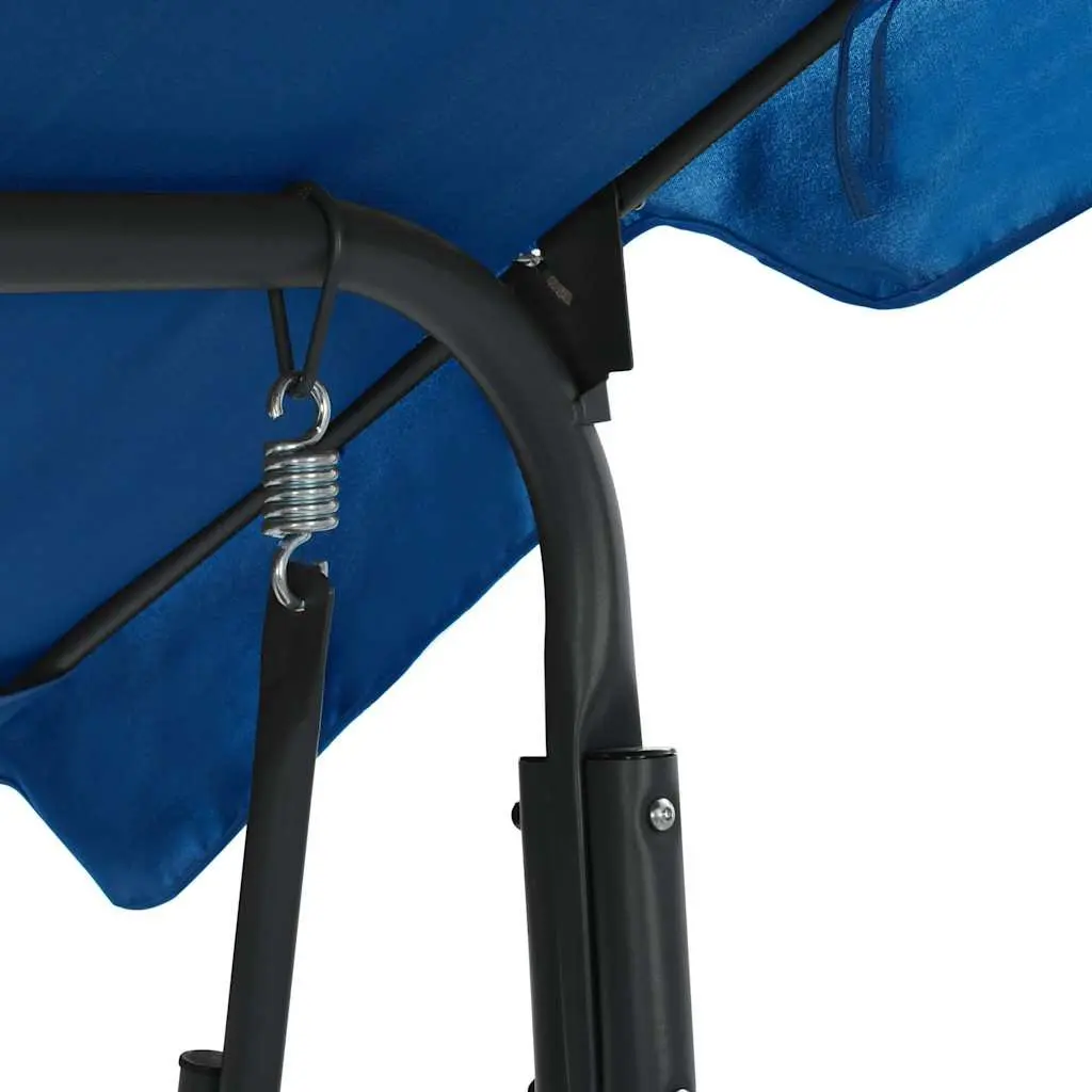 Garden Swing Bench Powder-coated Steel Frame Water-resistant Polyester Fabric Blue